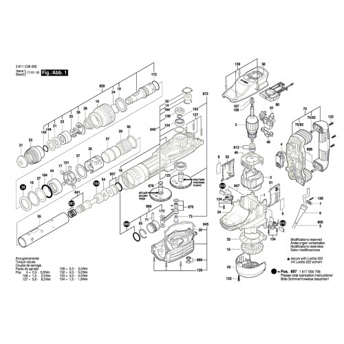 Запчасти для отбойного молотка Bosch GSH 11VC